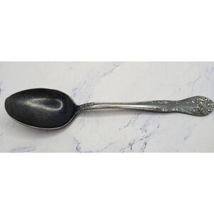 Montgomery Ward MWCO Vintage Floral Pattern 8 Inch Stainless Flatware Spoon